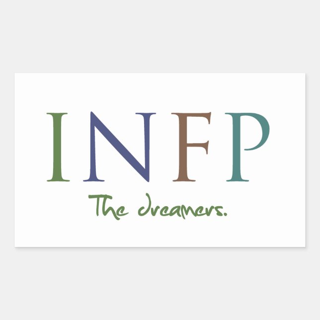 Rectangular Myers-Briggs INFP el pegatina de los soñadores (Anverso)