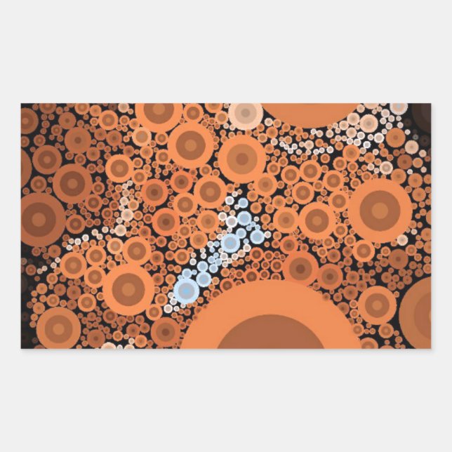 Rectangular Naranja floral de arte pop Rectangle Pegatina (Anverso)