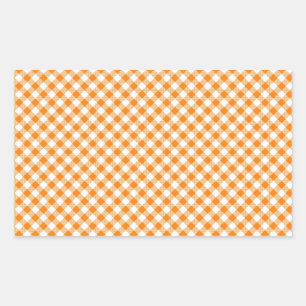 Rectangular Naranja Gingham Background Rectangle Pegatina
