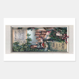 Rectangular Navidades Coro Pegatina
