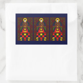 Rectangular Navidades de país Angel Pegatina