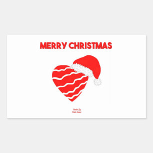 Rectangular Navidades Pegatina del Rectángulo del Corazón de S