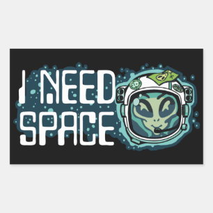 Rectangular Necesito Pegatina espacial