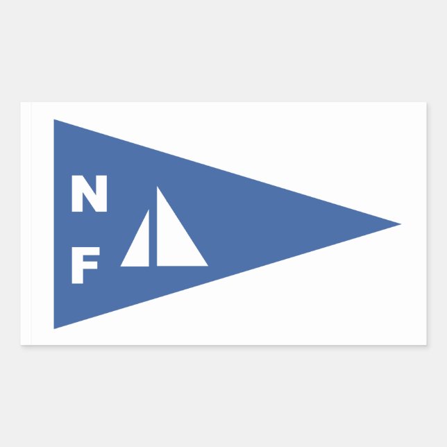 Rectangular Niagara Falls Yacht Club Burgee Rectangle Pegatina (Anverso)