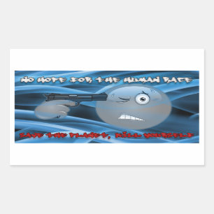 Rectangular Ningún pegatina azul ahumado de la esperanza