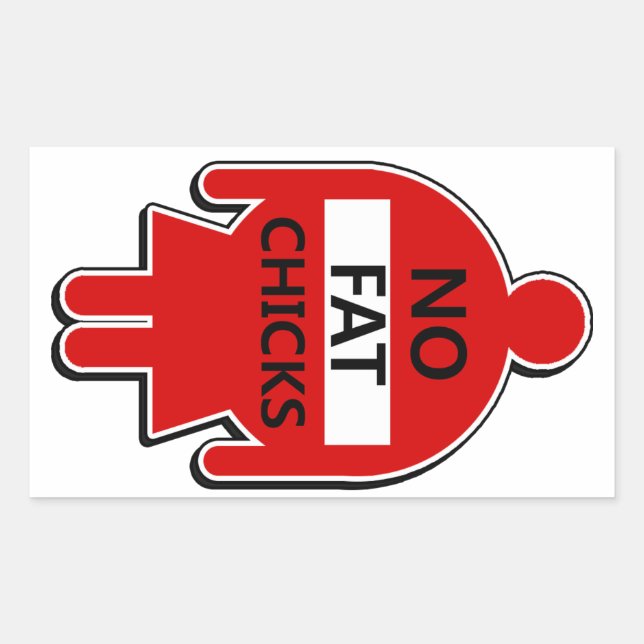 Rectangular No hay Pegatina de chicles grasas (Anverso)