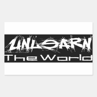 Rectangular NoLearn The World Black Pegatina