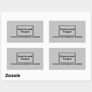 Rectangular Nombre comercial y logotipo en el Pegatina de Rect