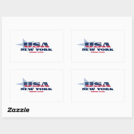 Rectangular Nueva York Mi Pegatina del Estado de origen