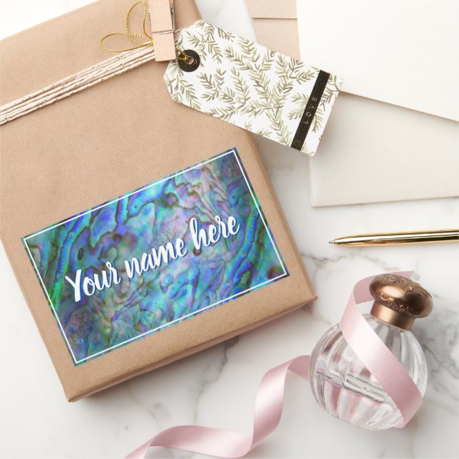 RECTANGULAR NUEVA ZEALAND KIWI PAUA PEGATINA PERSONALIZABLE (Regalar)