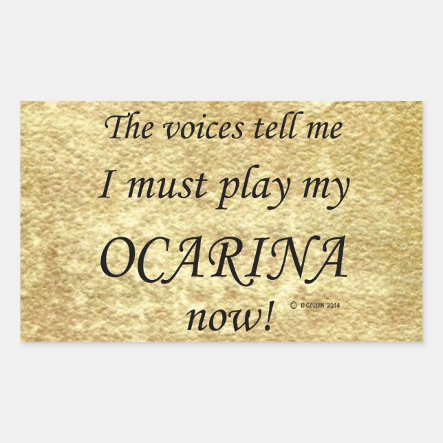 Rectangular Ocarina Voices dice que debe tocar Pegatina rectan (Anverso)