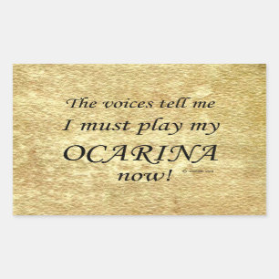 Rectangular Ocarina Voices dice que debe tocar Pegatina rectan