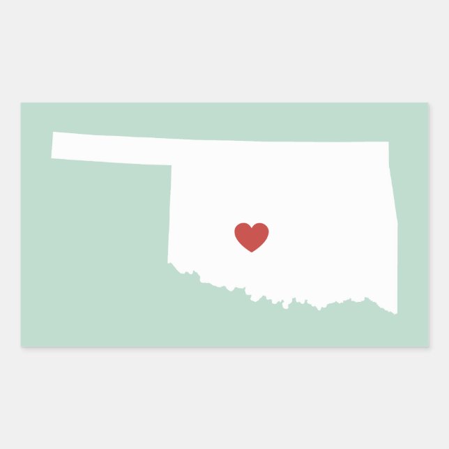 Rectangular Oklahoma Love - Pegatina Personalizable (Anverso)