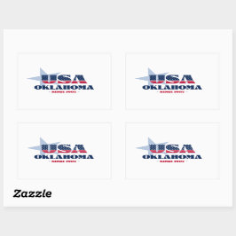 Rectangular Oklahoma Mi Pegatina del estado de origen