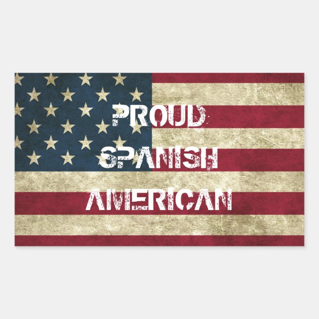 Rectangular Orgulloso Pegatina hispanoamericano (Anverso)