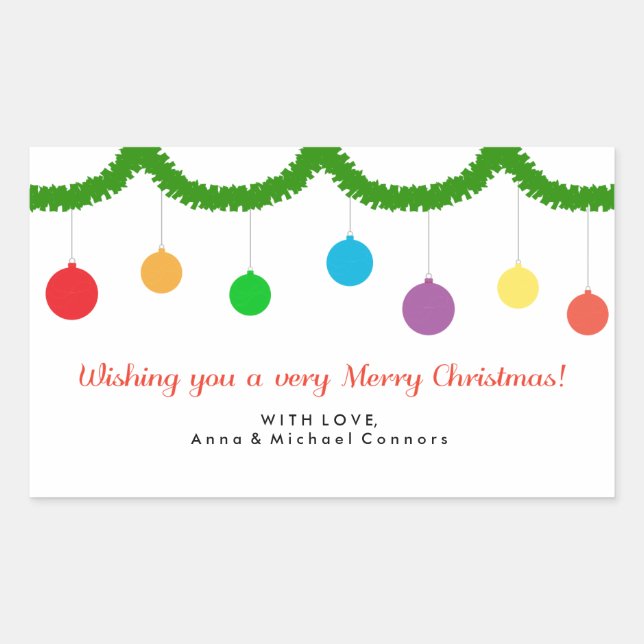 Rectangular Ornamentos colgantes - Pegatina de Navidad/Navidad (Anverso)