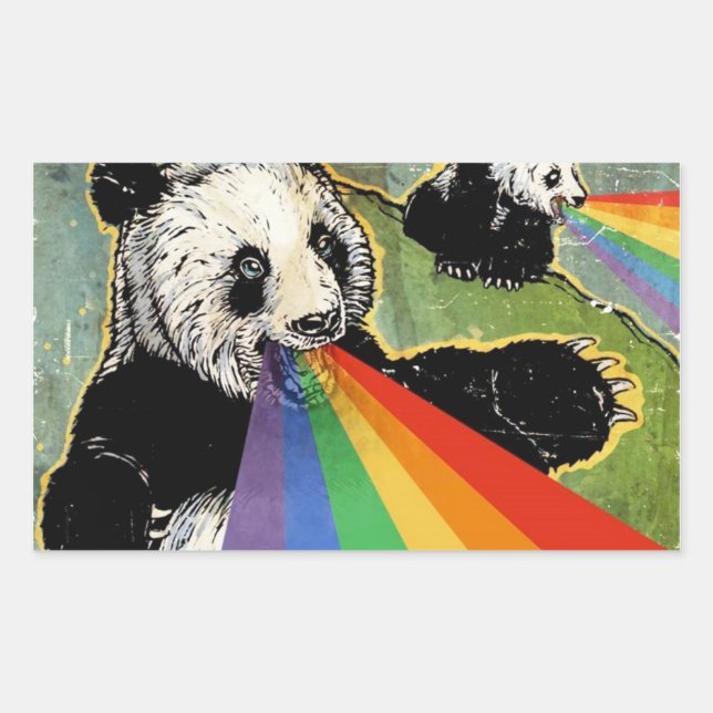 Rectangular panda Pegatina (Anverso)