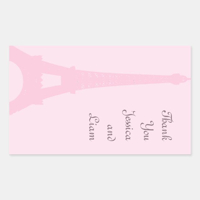 Rectangular París bonita le agradece pegatina (Anverso)