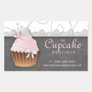 Rectangular Pastel de Vintage Pegatina de cumpleaños Gris rosa
