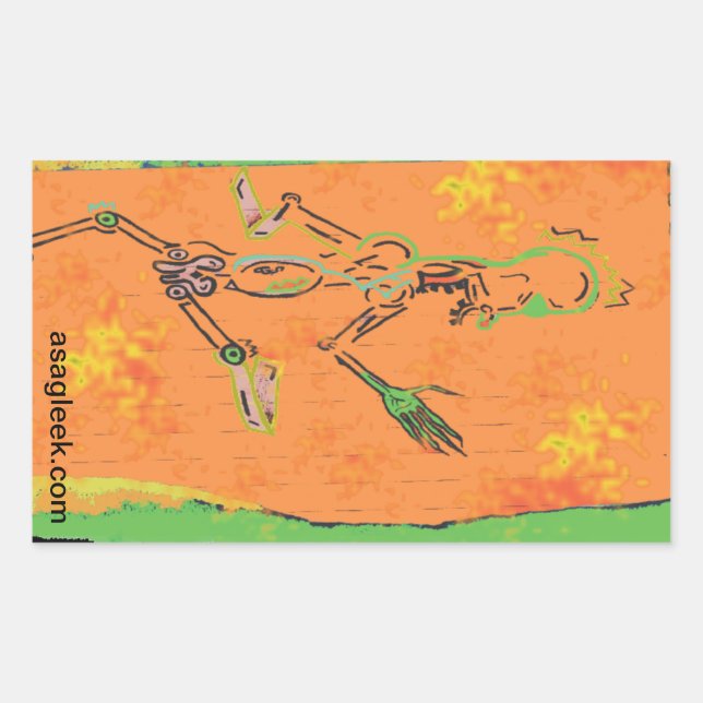 Rectangular Pegatina Alien (Anverso)