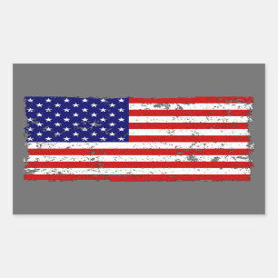 Rectangular Pegatina apenado de la bandera americana