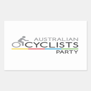 Rectangular Pegatina australiano del fiesta de los ciclistas