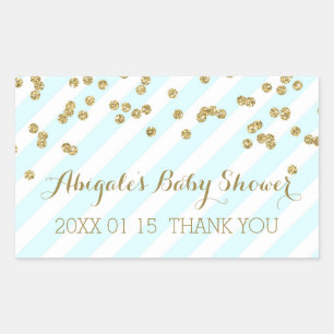Rectangular Pegatina Baby Shower Favorito de las bandas de oro