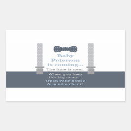 Rectangular Pegatina Baby Shower, hombrecito, compadre