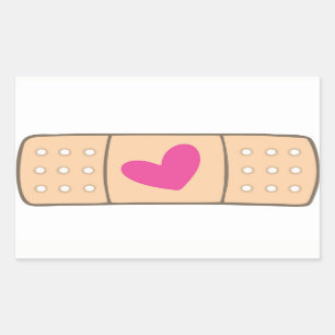 Rectangular Pegatina Bandaid del corazón