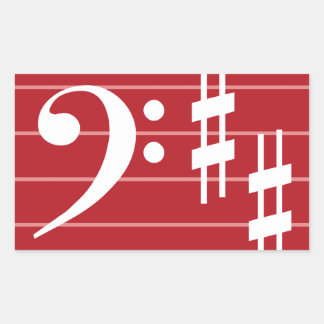 Rectangular Pegatina Bass Clef