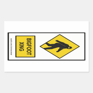 Rectangular Pegatina Bigfoot Xing (Blanco)