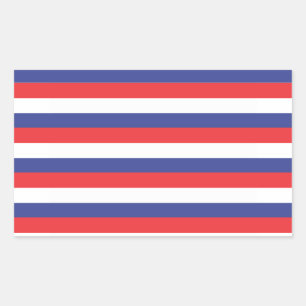 Rectangular Pegatina blanco azul rojo
