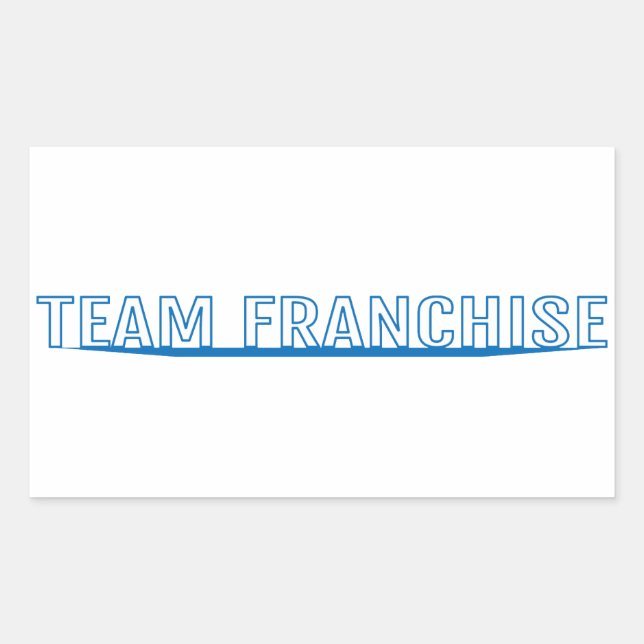 Rectangular Pegatina blanco de Team Franchise (Anverso)