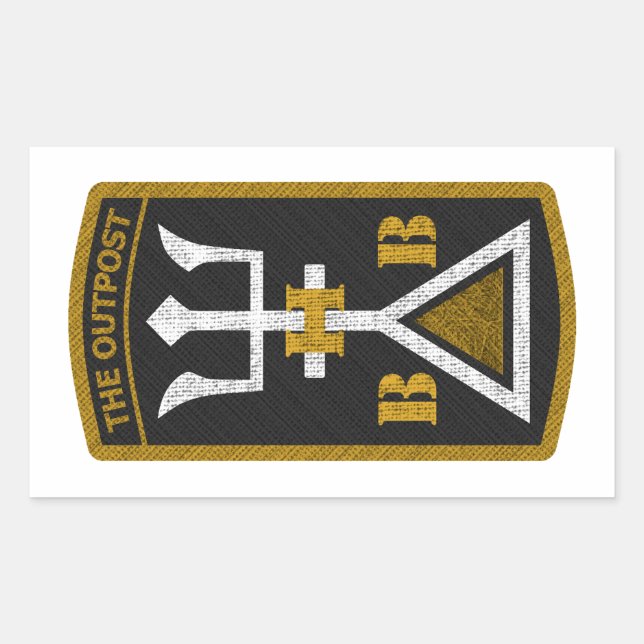 Rectangular Pegatina : blanco / OP-BHB (Anverso)