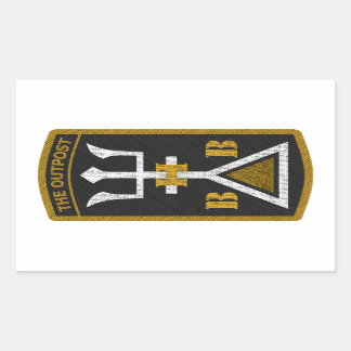 Rectangular Pegatina : blanco / OP-BHB