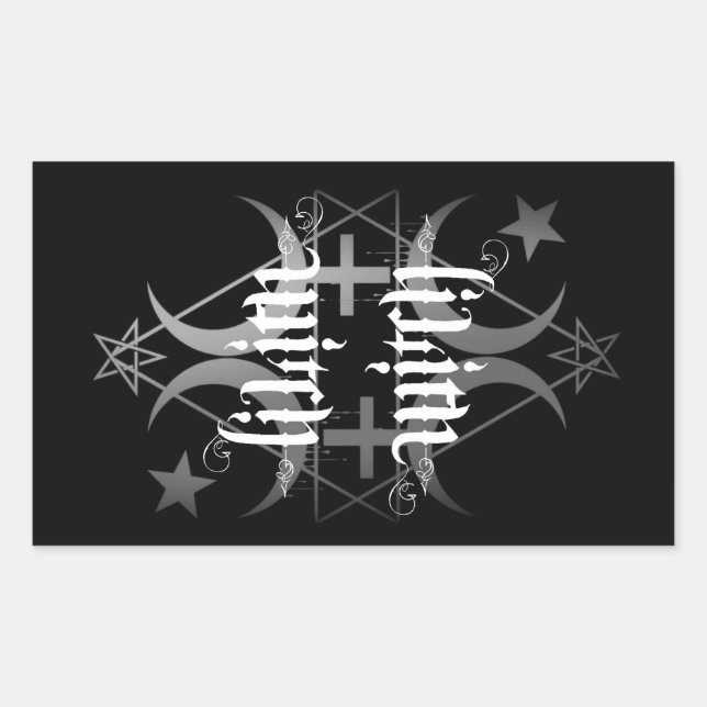 Rectangular pegatina blanco y negro de lilith wita (Anverso)