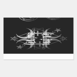 Rectangular pegatina blanco y negro de lilith wita