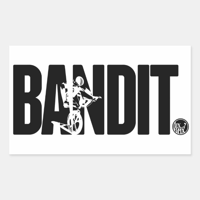 Rectangular Pegatina BMX de LixBMX 'Bandit' (Anverso)