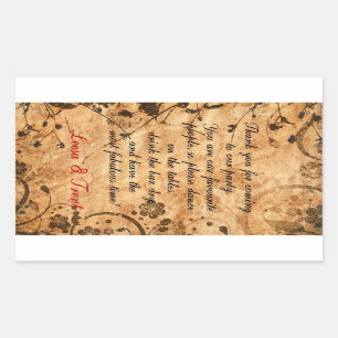 Rectangular Pegatina boda personalizada