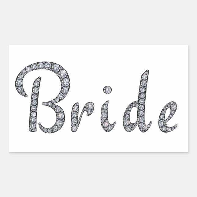 Rectangular Pegatina Bride bling (Anverso)