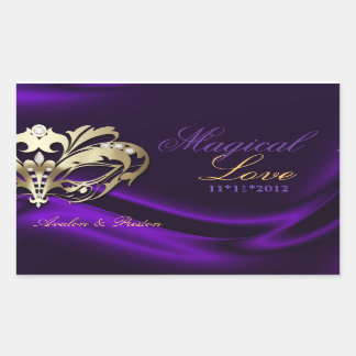 Rectangular Pegatina Buffet Purple Masquerade Gold Candy