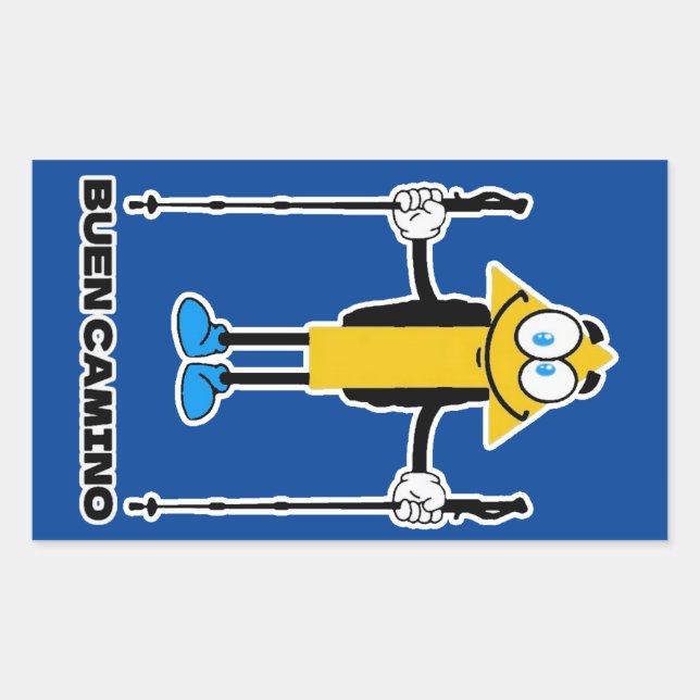 Rectangular Pegatina Camino de Santiago (Anverso)