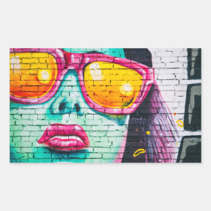Rectangular Pegatina chica de graffiti