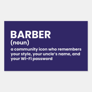 Rectangular Pegatina clásico de definición de barbero