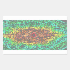 Rectangular Pegatina con patrones de arcoiris