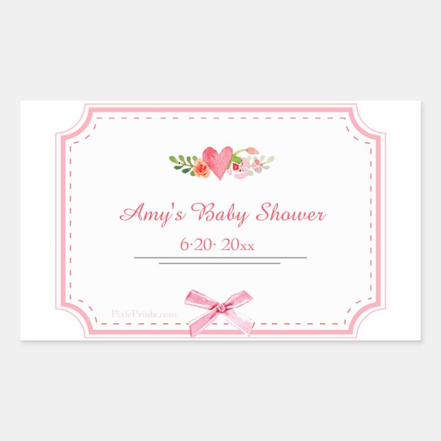 Rectangular Pegatina con Pegatina Bow (Anverso)