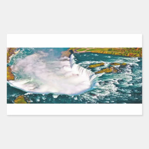Rectangular Pegatina con un aire tirado de Niagara Falls