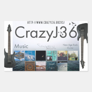 Rectangular Pegatina CrazyJ36