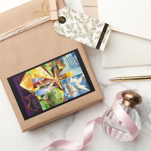 Rectangular Pegatina cristiano del árbol de la vida de Pascua (Regalar)