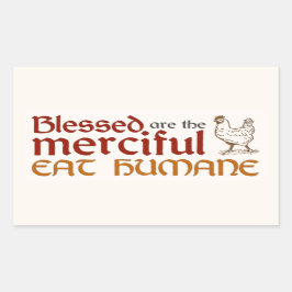 Rectangular Pegatina cristiano "Eat Humane"